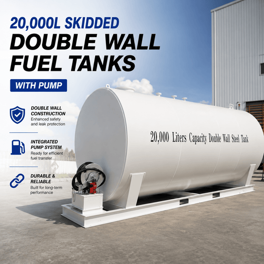 20,000L & 40,000L Skidded Double Wall Fuel Tanks with Pump - General Equipment with 20,000 L Single - Compartment Double - Wall Skid Fuel Tank – 1 Pump | Sold by Uncle Wiener's Wholesale