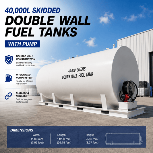 20,000L & 40,000L Skidded Double Wall Fuel Tanks with Pump - General Equipment with 40,000 L Single - Compartment Double - Wall Skid Fuel Tank – 1 Pump | Sold by Uncle Wiener's Wholesale