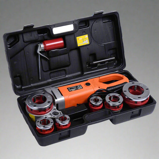 2000W electric portable pipe threader kit with carrying case and 6 dies