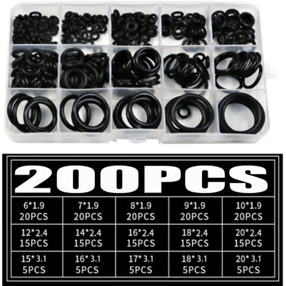 200pcs Rubber O - Ring Seal Gasket Nitrile Assortment Set FS080121 - with | Sold by Uncle Wiener's Wholesale