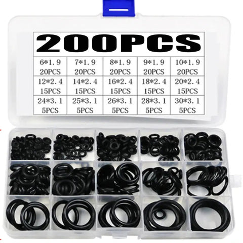 200pcs Rubber O - Ring Seal Gasket Nitrile Assortment Set FS080121 - with | Sold by Uncle Wiener's Wholesale