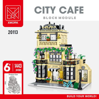 Block Building Set Forest Cabin City Cafe Hotel Modular Building Kits 1004