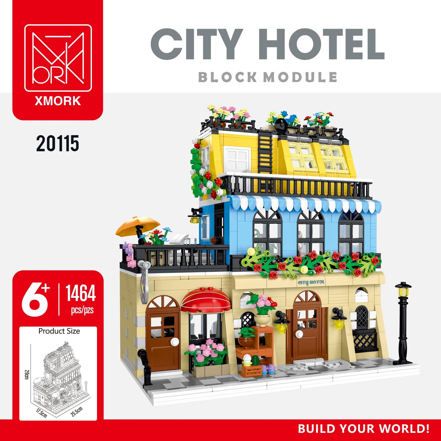 Block Building Set Forest Cabin City Cafe Hotel Modular Building Kits 1004