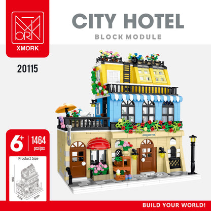 Block Building Set Forest Cabin City Cafe Hotel Modular Building Kits 1004