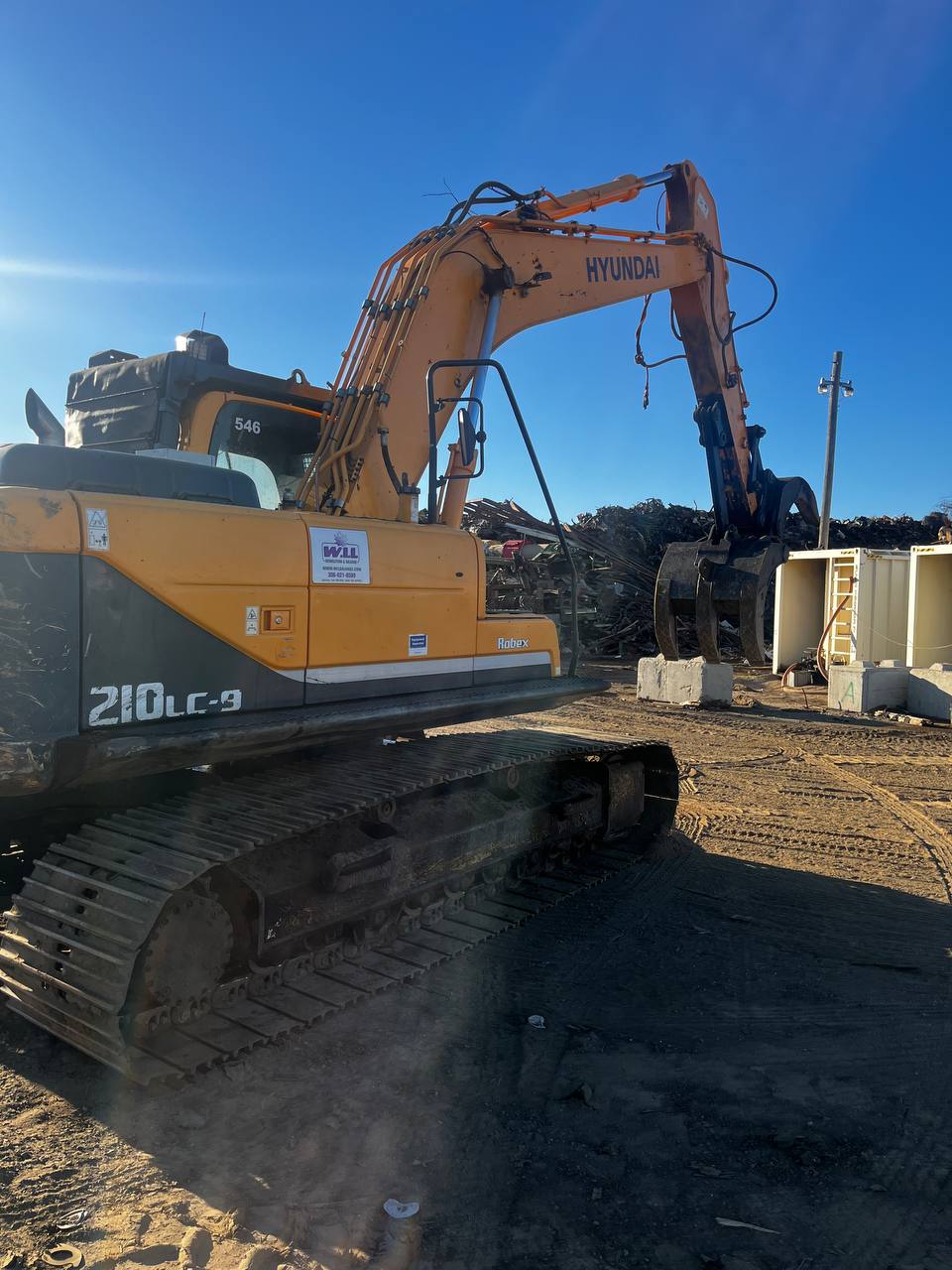 2012 Hyundai Robex 210LC - 9 Excavator | 7377 Hours | 44" Scrap/Demo Grapple | 44" Scrap Magnet | Excellent Condition - with | Sold by Uncle Wiener's Wholesale
