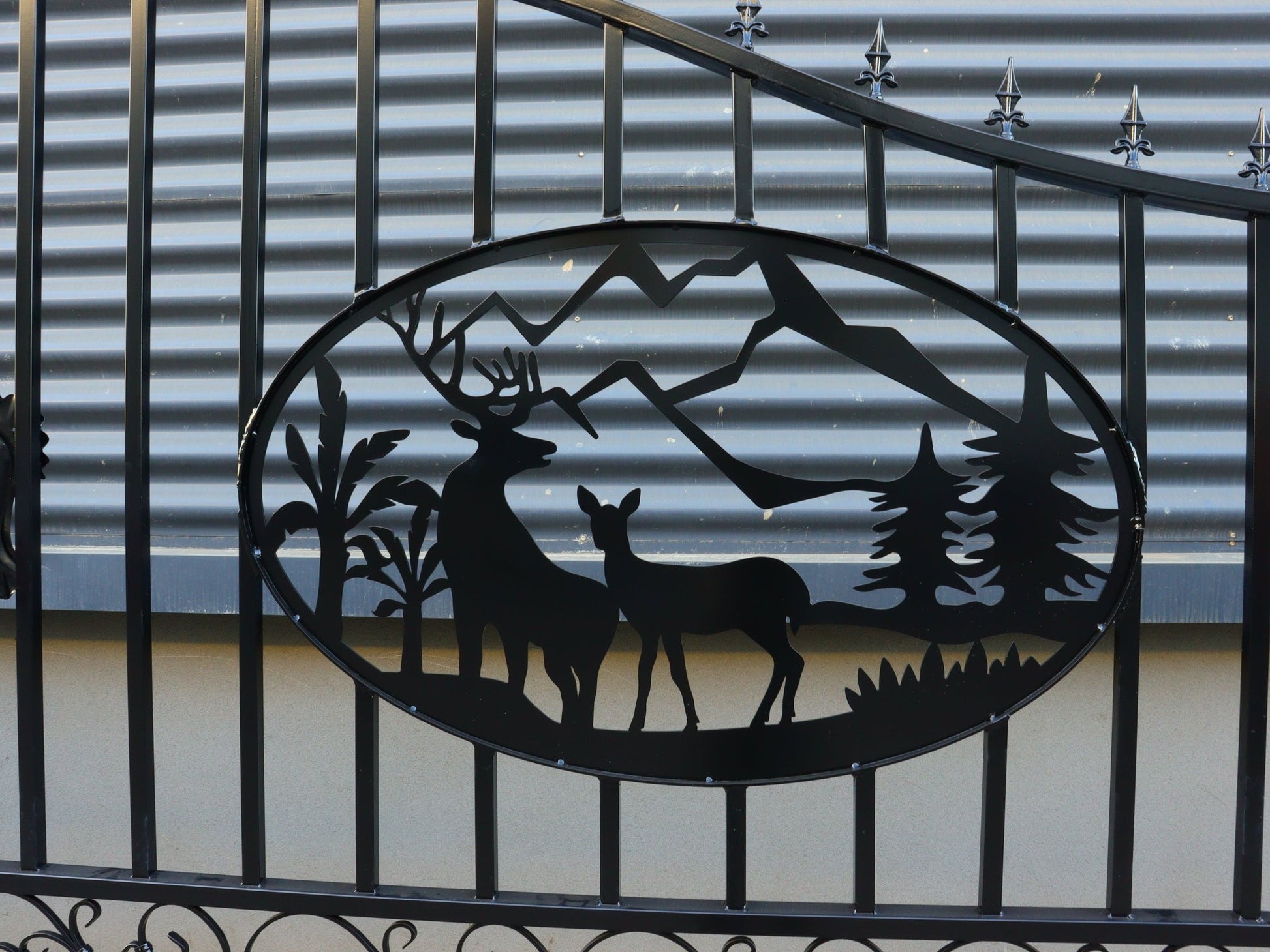 20FT Metal Farm Gate Kit Driveway Entry Design Dual - Swing Gate Kit – Deer Artwork SU24DR - with | Sold by Uncle Wiener's Wholesale