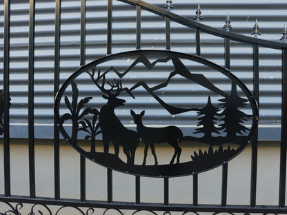 20FT Metal Farm Gate Kit Driveway Entry Design Dual - Swing Gate Kit – Deer Artwork SU24DR - with | Sold by Uncle Wiener's Wholesale