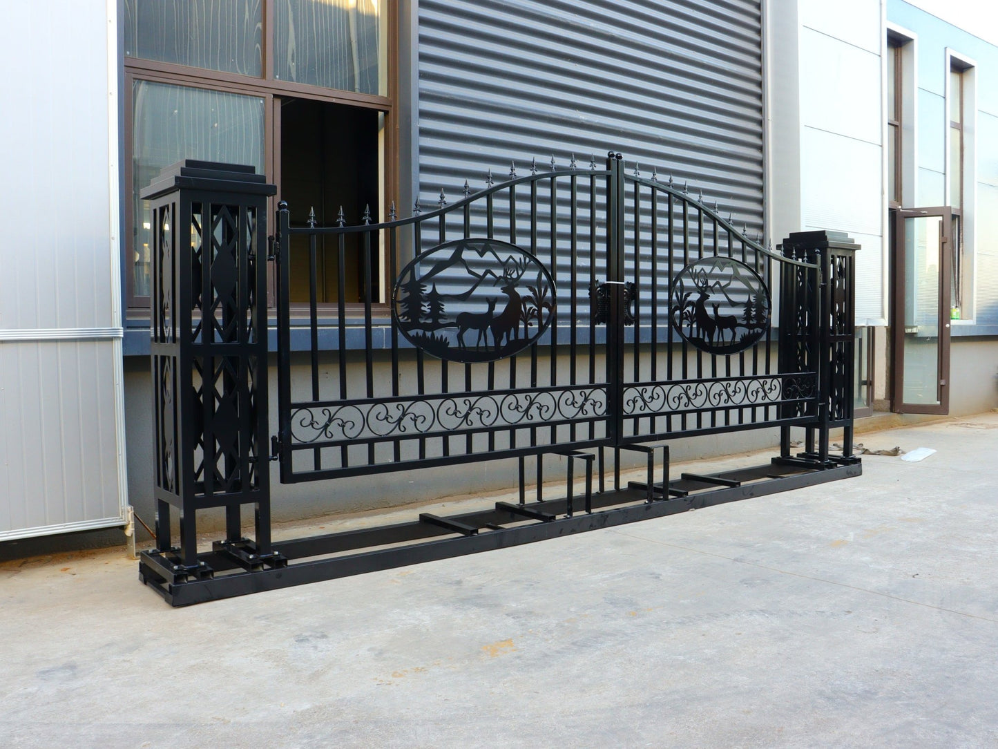 20FT Metal Farm Gate Kit Driveway Entry Design Dual - Swing Gate Kit – Deer Artwork SU24DR - with | Sold by Uncle Wiener's Wholesale