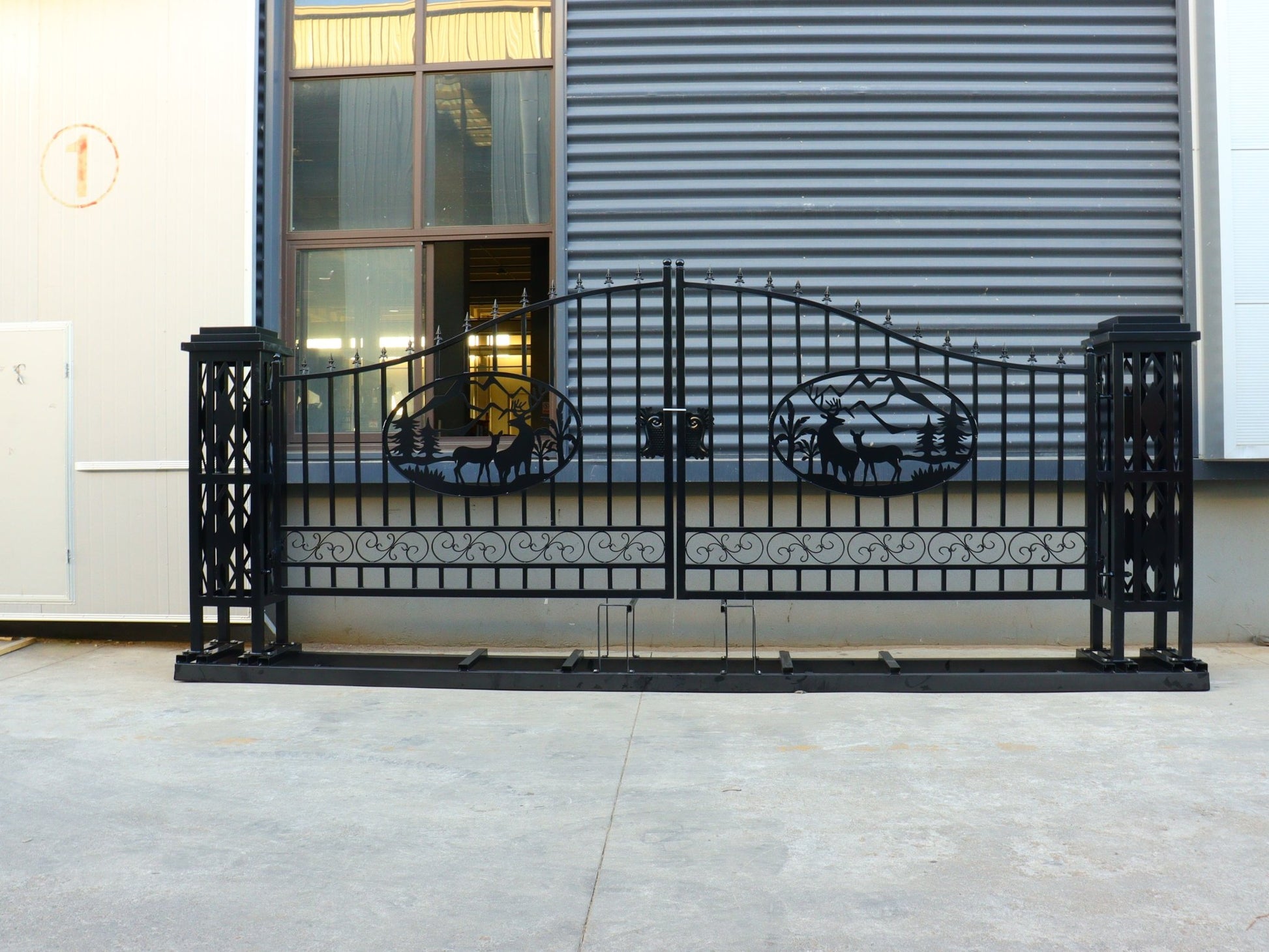 20FT Metal Farm Gate Kit Driveway Entry Design Dual - Swing Gate Kit – Deer Artwork SU24DR - with | Sold by Uncle Wiener's Wholesale