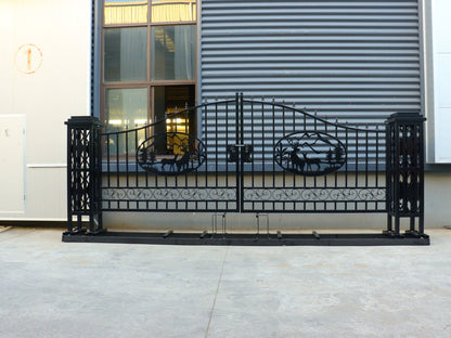 20FT Metal Farm Gate Kit Driveway Entry Design Dual - Swing Gate Kit – Deer Artwork SU24DR - with | Sold by Uncle Wiener's Wholesale