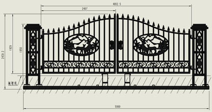 20FT Metal Farm Gate Kit Driveway Entry Design Dual - Swing Gate Kit – Deer Artwork SU24DR - with | Sold by Uncle Wiener's Wholesale