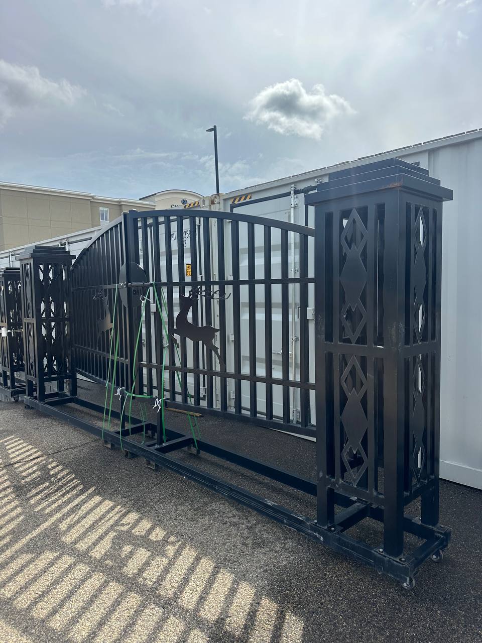 20FT Metal Farm Gate Kit Driveway Entry Design Dual-Swing Gate Kit – Deer Artwork SU26SQ - with | Sold by Uncle Wiener's Wholesale