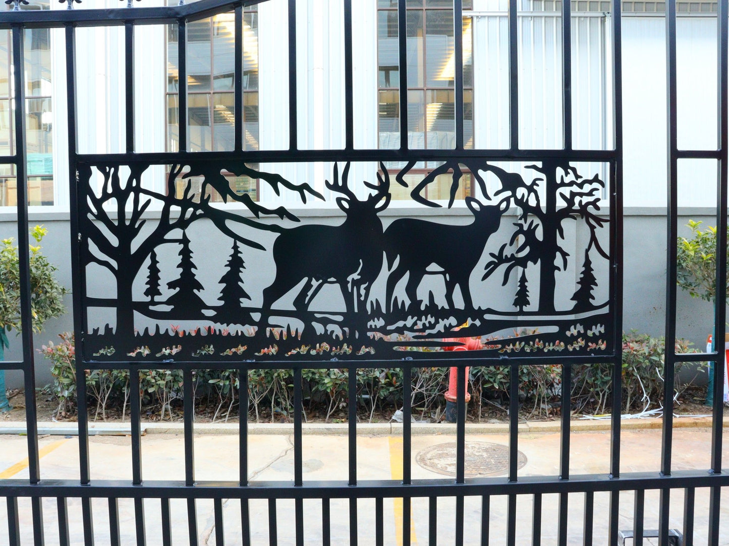 20FT Metal Farm Gate Kit Driveway Entry Design Dual - Swing Gate Kit – Square Deer Artwork SU24SQ - with | Sold by Uncle Wiener's Wholesale
