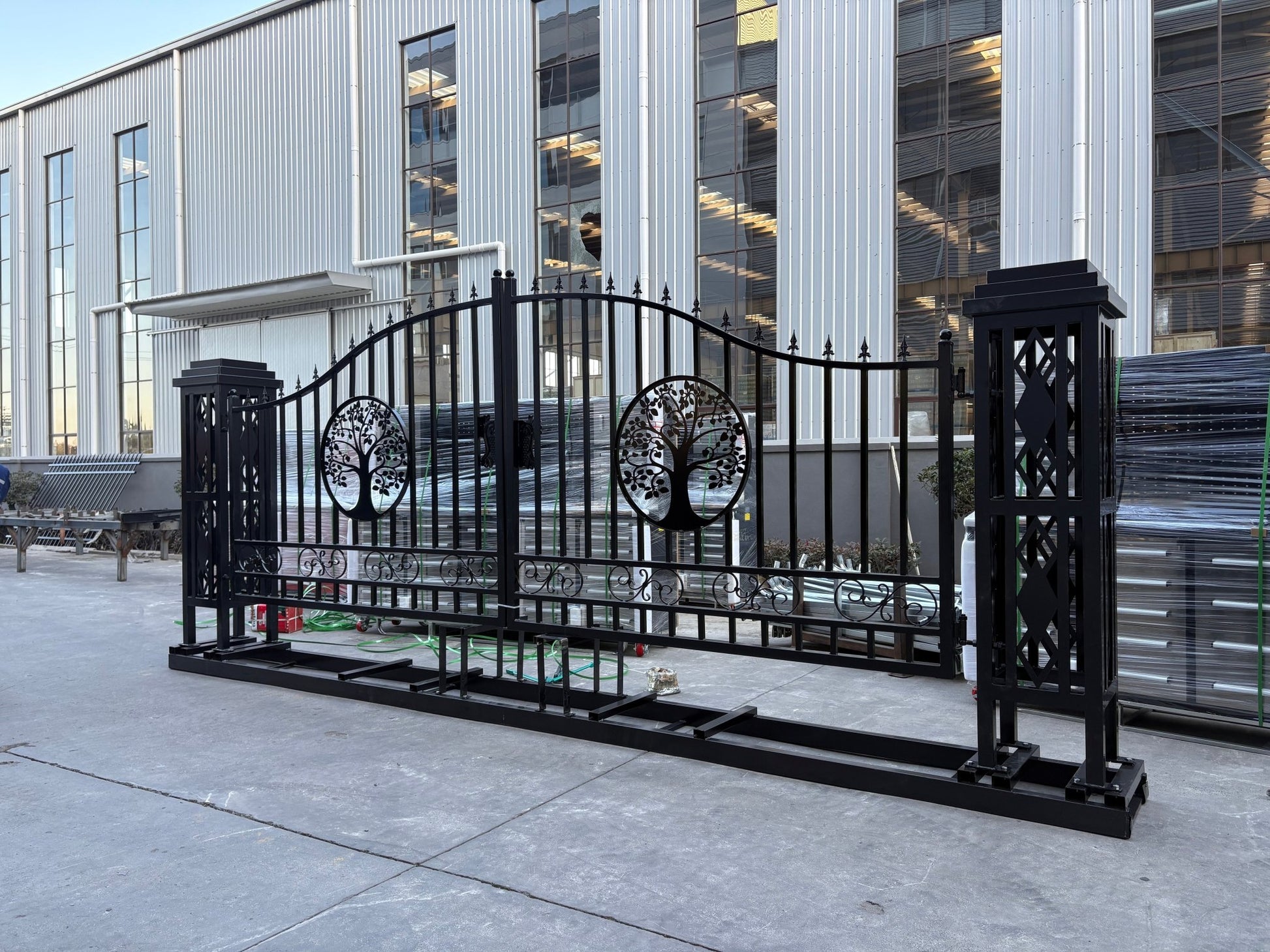 20FT Metal Farm Gate Kit Driveway Entry Design Dual - Swing Gate Kit – Tree of Life Artwork SU24TL - with | Sold by Uncle Wiener's Wholesale