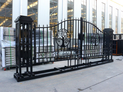 20FT Metal Farm Gate Kit Driveway Entry Design Dual - Swing Gate Kit – Tree of Life Artwork SU24TL - with | Sold by Uncle Wiener's Wholesale