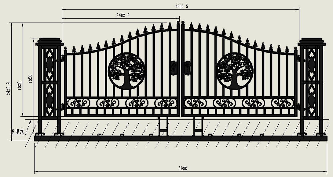 20FT Metal Farm Gate Kit Driveway Entry Design Dual - Swing Gate Kit – Tree of Life Artwork SU24TL - with | Sold by Uncle Wiener's Wholesale