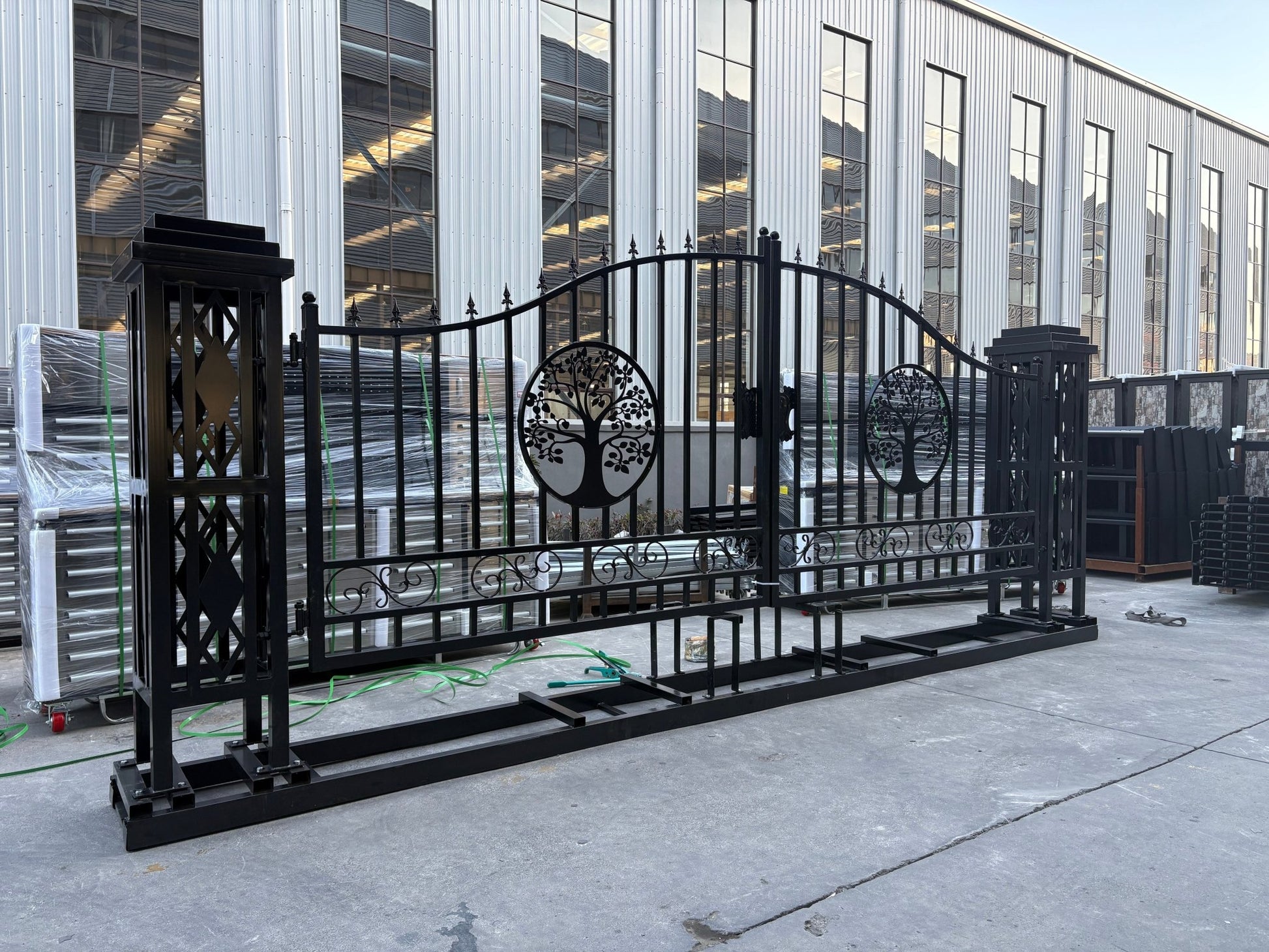 20FT Metal Farm Gate Kit Driveway Entry Design Dual - Swing Gate Kit – Tree of Life Artwork SU24TL - with | Sold by Uncle Wiener's Wholesale
