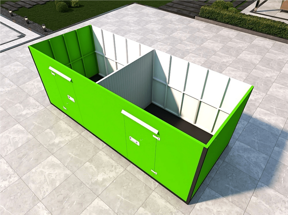 20FT Mobile Warehouses – Heavy - Duty Steel Storage Units - with Double Doors – With Partition | Sold by Uncle Wiener's Wholesale