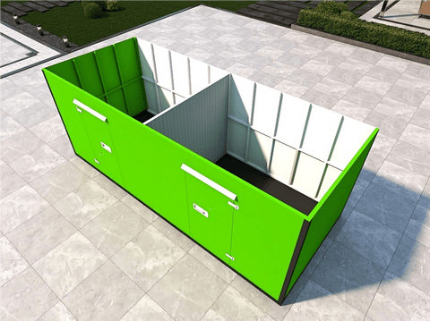 20FT Mobile Warehouses – Heavy - Duty Steel Storage Units - with Double Doors – With Partition | Sold by Uncle Wiener's Wholesale