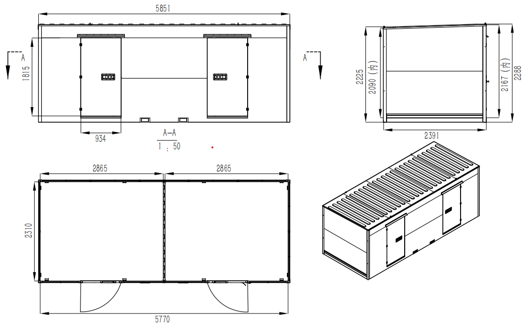 20FT Mobile Warehouses – Heavy - Duty Steel Storage Units - with Double Doors – With Partition | Sold by Uncle Wiener's Wholesale