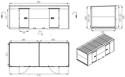 20FT Mobile Warehouses – Heavy - Duty Steel Storage Units - with Double Doors – With Partition | Sold by Uncle Wiener's Wholesale