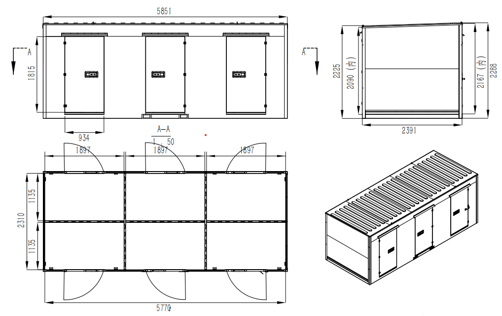 20FT Mobile Warehouses – Heavy - Duty Steel Storage Units - with Six Doors – With Partitions | Sold by Uncle Wiener's Wholesale