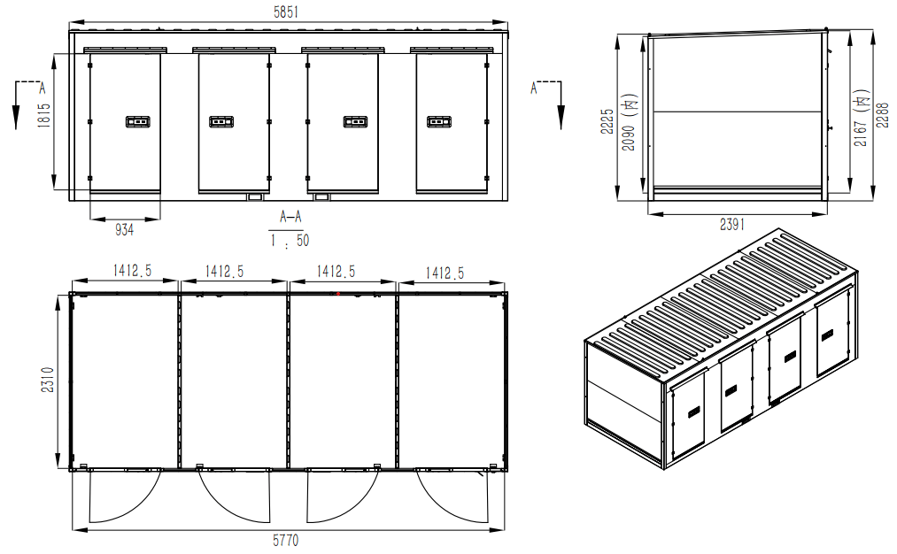 20FT Mobile Warehouses – Heavy - Duty Steel Storage Units - with Double - Sided – Four Doors (Partitioned) | Sold by Uncle Wiener's Wholesale