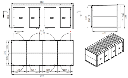 20FT Mobile Warehouses – Heavy - Duty Steel Storage Units - with Eight Doors – With Partitions | Sold by Uncle Wiener's Wholesale