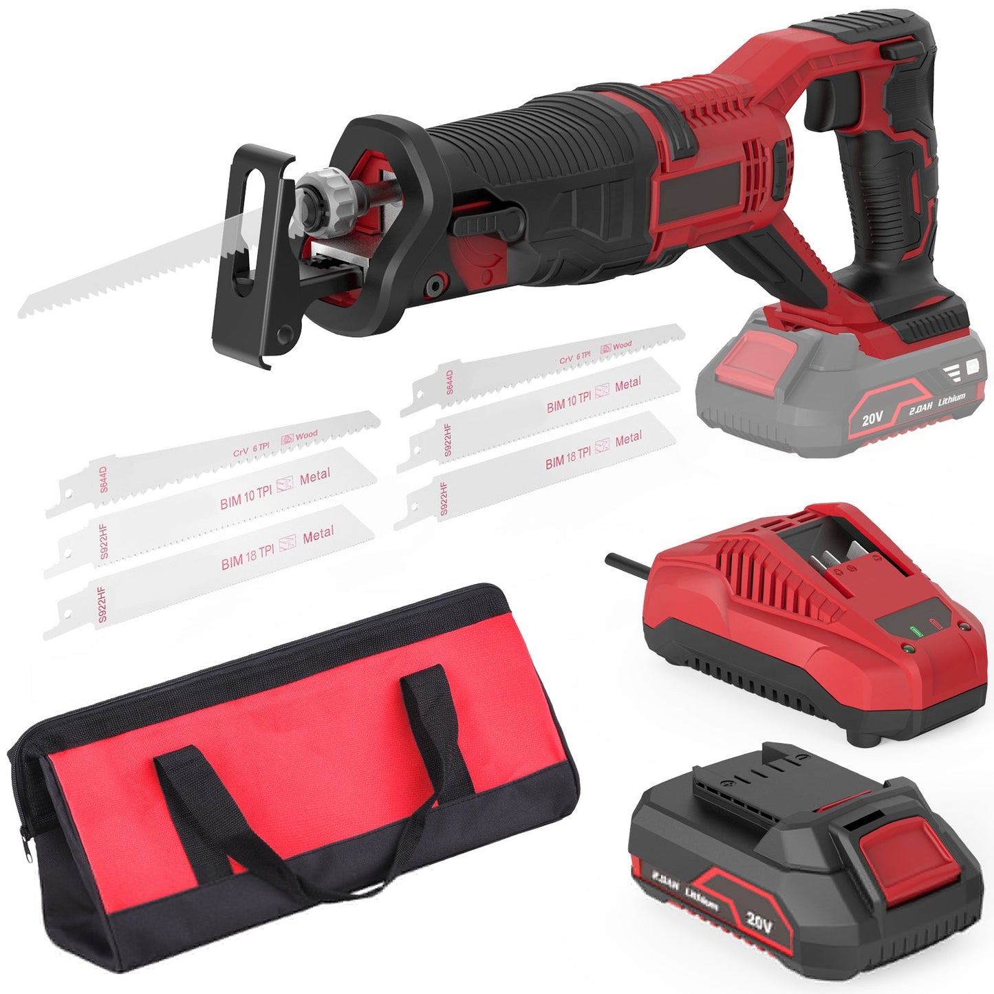 20V Cordless Reciprocating Saw with Battery and Charger RS20V01 - with | Sold by Uncle Wiener's Wholesale
