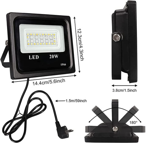 20W Bluetooth RGB LED Flood Light – APP Control, IP66 Waterproof 820WFL - with | Sold by Uncle Wiener's Wholesale