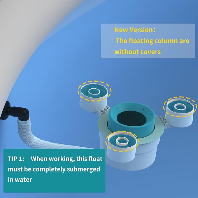 21" Above Ground Pool Skimmer – Tri-Float Floating Surface Skimmer with 10 Filter Socks, 3000 GPH Pump Compatible - General Equipment with | Sold by Uncle Wiener's Wholesale