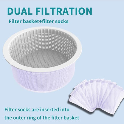 21" Above Ground Pool Skimmer – Tri-Float Floating Surface Skimmer with 10 Filter Socks, 3000 GPH Pump Compatible - General Equipment with | Sold by Uncle Wiener's Wholesale