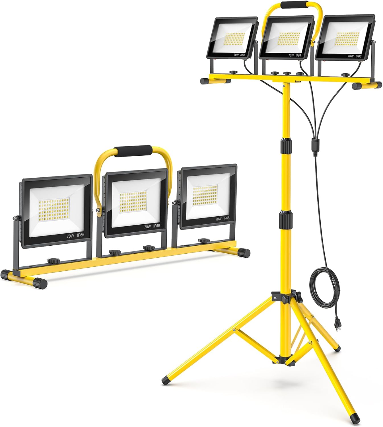 21000LM LED Work Light with Stand – 3 - Head Adjustable Tripod 6500K IP66 Waterproof – 1221342 - with | Sold by Uncle Wiener's Wholesale