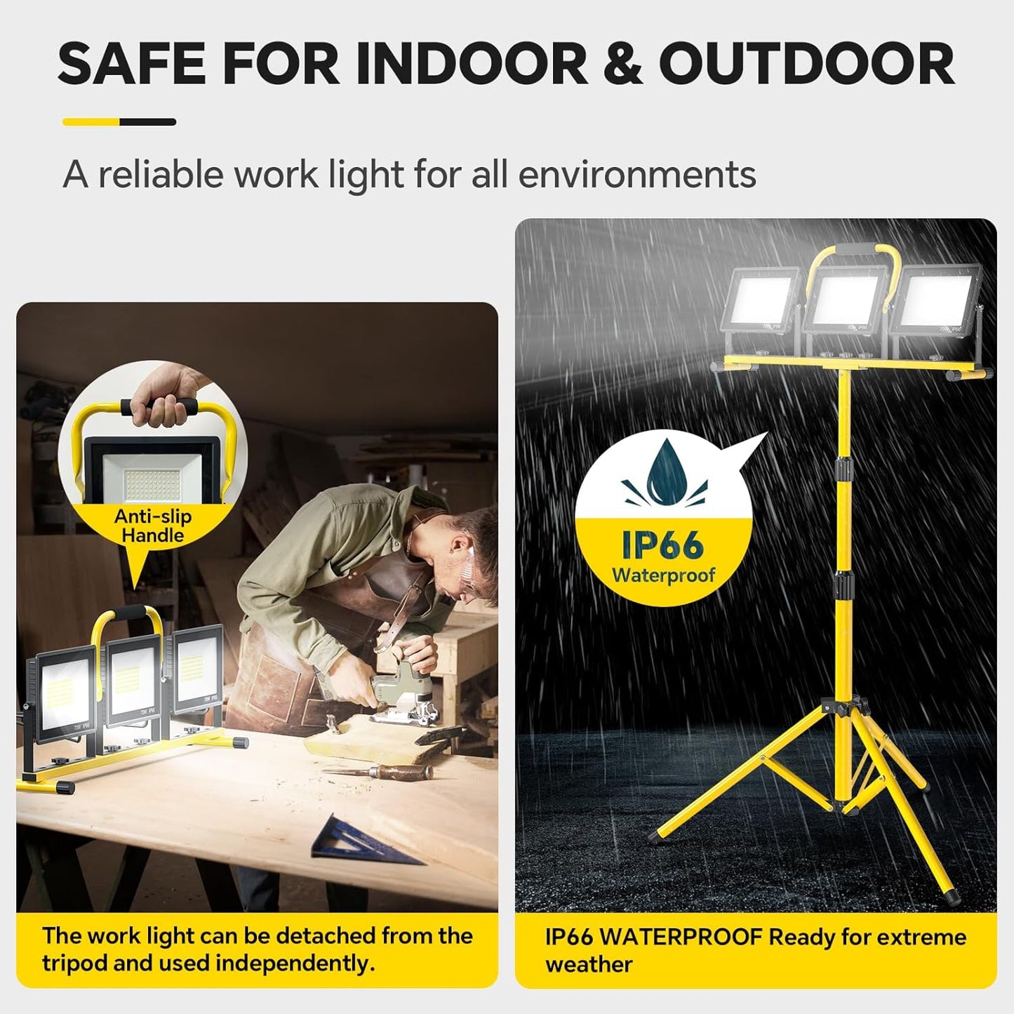 21000LM LED Work Light with Stand – 3 - Head Adjustable Tripod 6500K IP66 Waterproof – 1221342 - with | Sold by Uncle Wiener's Wholesale