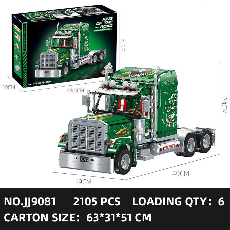 2105PCS RC American Semi Truck Building Block Set Remote Control Large Model Kit JJ9069 - with | Sold by Uncle Wiener's Wholesale