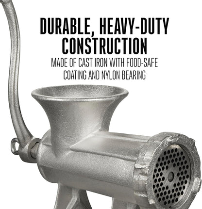 22 Cast Iron Hand Meat Grinder Manual Table Mount Heavy - Duty Sausage Grinder S1349 - with | Sold by Uncle Wiener's Wholesale