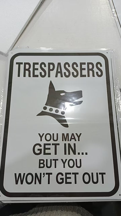 12" x 16" Metal Warning & Novelty Signs Outdoor Tin Wall Signs 91610SET