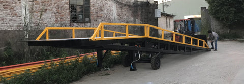 22000 Lbs Loading Platform Ramp with Forklift Attachment – Heavy Duty Dock Ramp with Removable Guard Rails 13924 - with | Sold by Uncle Wiener's Wholesale
