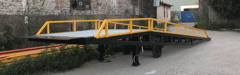 22000 Lbs Loading Platform Ramp with Forklift Attachment – Heavy Duty Dock Ramp with Removable Guard Rails 13924 - with | Sold by Uncle Wiener's Wholesale
