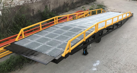 22000 Lbs Loading Platform Ramp with Forklift Attachment – Heavy Duty Dock Ramp with Removable Guard Rails 13924 - with | Sold by Uncle Wiener's Wholesale