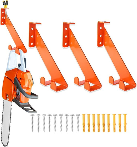 2/3/4-Pack Heavy-Duty Chainsaw Wall Mount Holders – 10-Gauge Steel Chainsaw Storage Hooks, 180 lb Capacity, Garage & Workshop Tool Organizer - General Equipment with 2 | Sold by Uncle Wiener's Wholesale