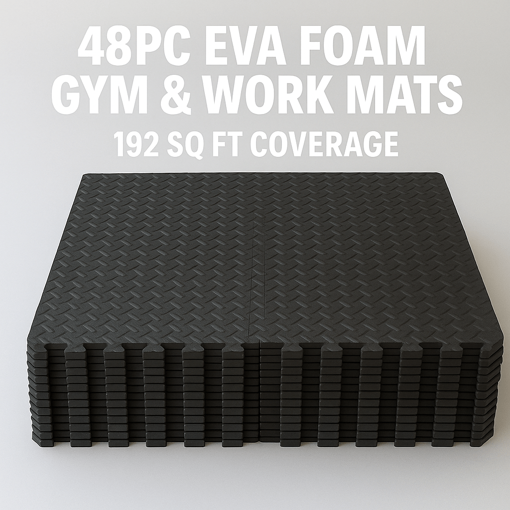 Stack of EVA Foam Flooring Mats – Workshop/Workout Use