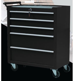 24" 5-Drawer Rolling Tool Cart with Locking Casters, Side Push Handle &amp; Powder-Coated Steel Cabinet for Garage, Shop &amp; Mechanics