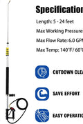 24 ft Telescoping Pressure Washer Wand Kit – Brush Head, Gutter Cleaner, 7 Nozzles – PWTW - with | Sold by Uncle Wiener's Wholesale