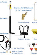 24 ft Telescoping Pressure Washer Wand Kit – Brush Head, Gutter Cleaner, 7 Nozzles – PWTW - with | Sold by Uncle Wiener's Wholesale