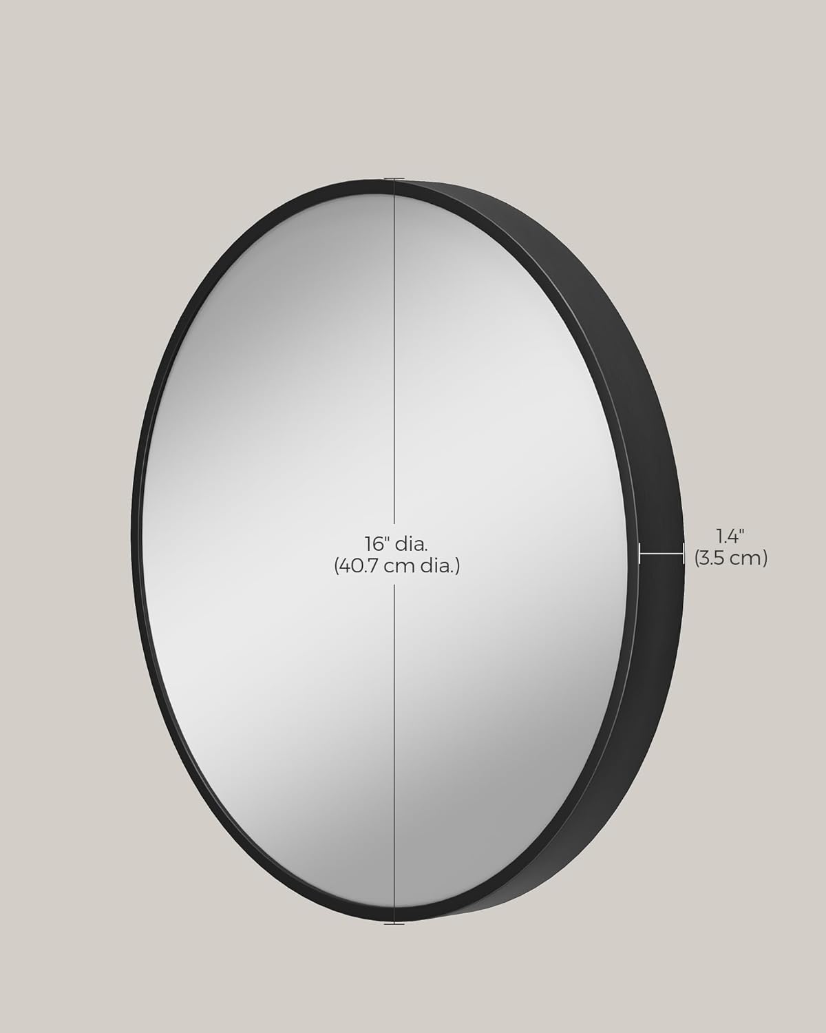 24 Inch Round Wall Mirror with Metal Frame, Bathroom Vanity Mirror, Decorative Circle Mirror for Entryway, Bedroom and Living Room Ink Black LWM102B01 - with | Sold by Uncle Wiener's Wholesale