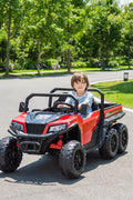 24 V Six - Wheel UTV Ride - On Truck – Leather Seat, EVA Wheels, 550 W Motors, Remote Control - with Red | Sold by Uncle Wiener's Wholesale