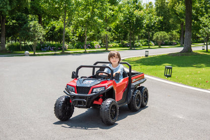 24 V Six - Wheel UTV Ride - On Truck – Leather Seat, EVA Wheels, 550 W Motors, Remote Control - with Red | Sold by Uncle Wiener's Wholesale