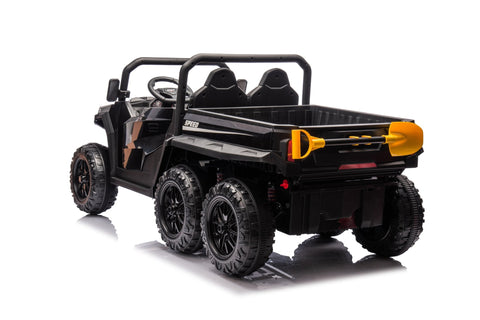 24 V Six - Wheel UTV Ride - On Truck – Leather Seat, EVA Wheels, 550 W Motors, Remote Control - with Black | Sold by Uncle Wiener's Wholesale