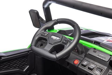 24 V Six - Wheel UTV Ride - On Truck – Leather Seat, EVA Wheels, 550 W Motors, Remote Control - with Green | Sold by Uncle Wiener's Wholesale